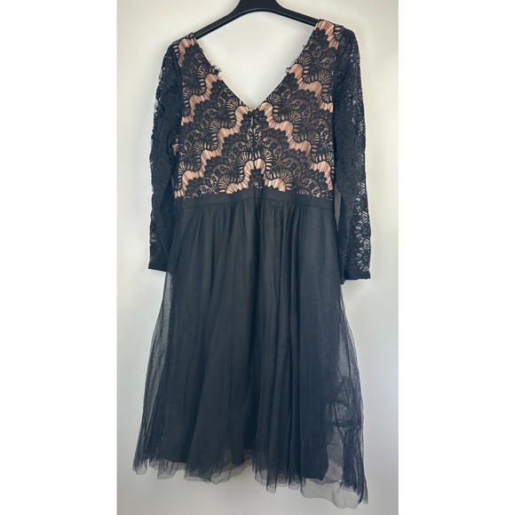 City Chic Rare Beauty Dress Lace Fit & Flare Black A Line Tulle XL Plus Size 22 - Picture 8 of 16